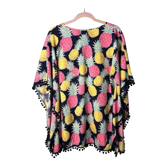 Simply Southern Women's Navy Pineapple Print Tunic Swim Cover Up Size M - Picture 5 of 6